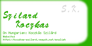 szilard koczkas business card