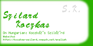 szilard koczkas business card